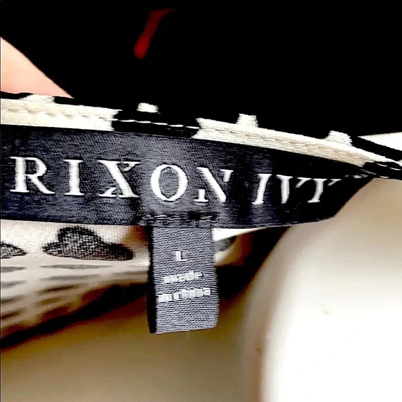 L BRIXON IVY SCOOP NECK  BLACK & CREAM PULL OVER BLOUSE 3/4 LOOSE Sleeve… - Picture 12 of 13